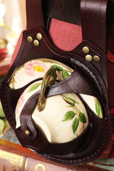 Teacup Holster with Desert Rose Cup and Saucer