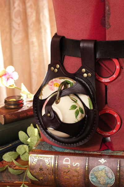 Teacup Holster with Desert Rose Cup and Saucer