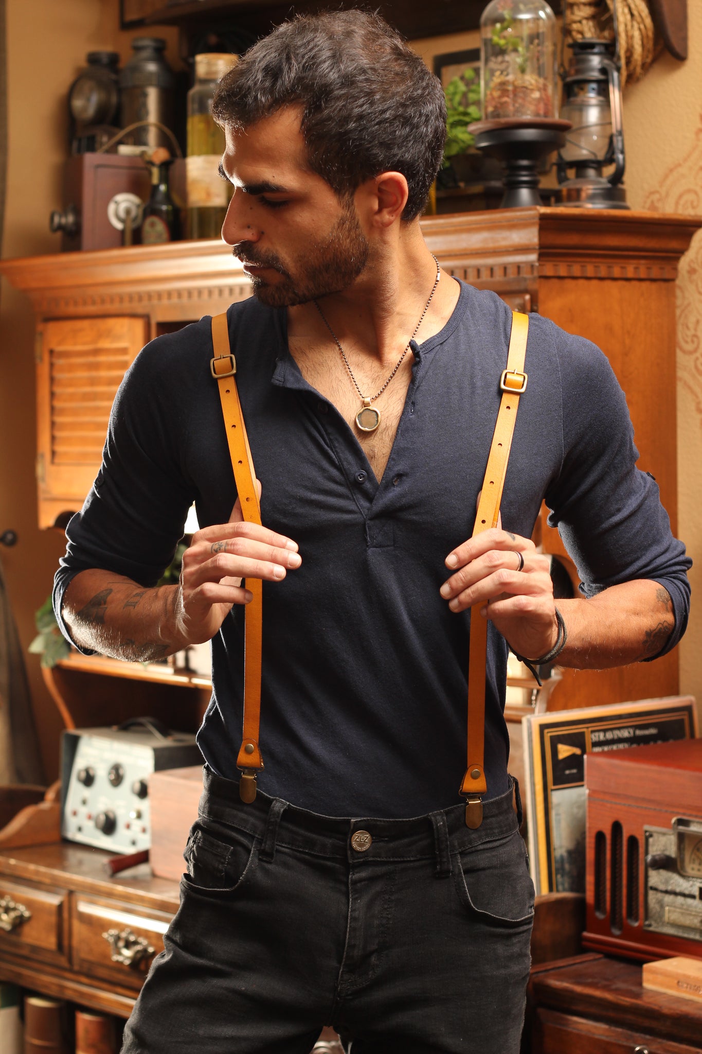 Leather Suspenders – Bleu Rose Designs