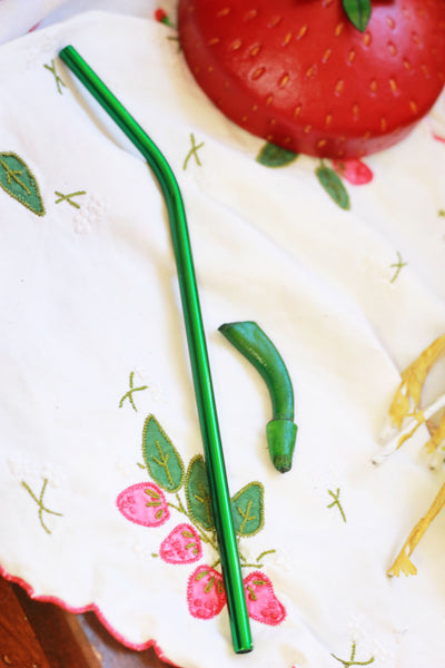Strawberry Cup Cap with Straw
