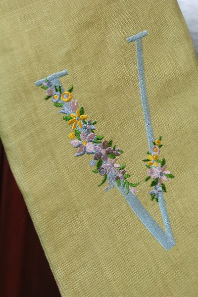 Embroidered Floral Initial Holiday Stocking