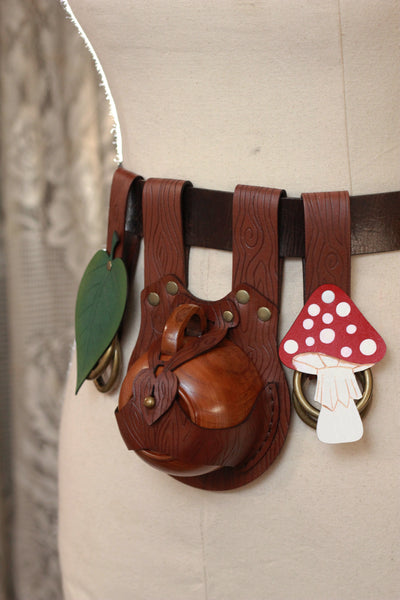 Wood Grain Teacup Holster with Mushroom and Leaf Skirt Hike Set