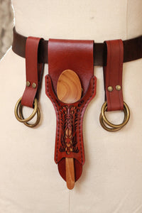 Bordeaux Leather Accessory Set with Spoon Holster and Skirt Hikes