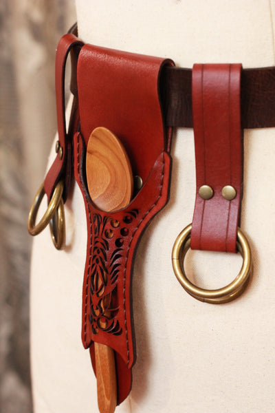 Bordeaux Leather Accessory Set with Spoon Holster and Skirt Hikes