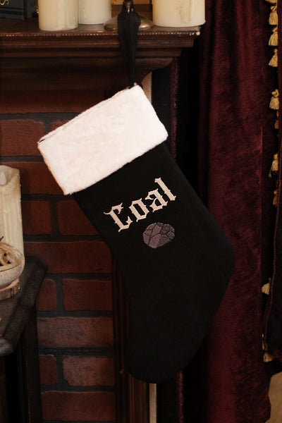 Embroidered Coal Holiday Stocking