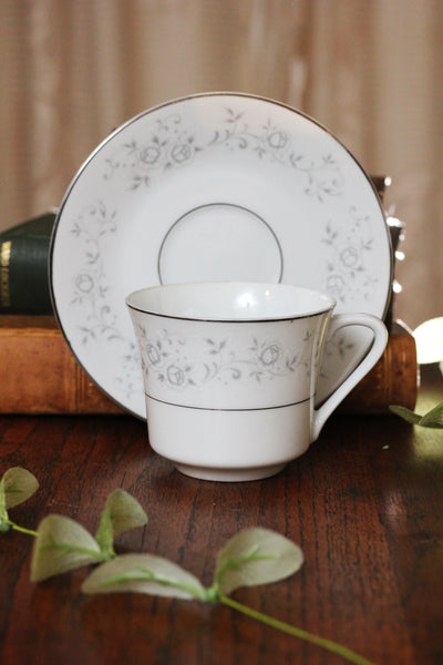 Teacup Holster with Platinum Rose Cup and Saucer