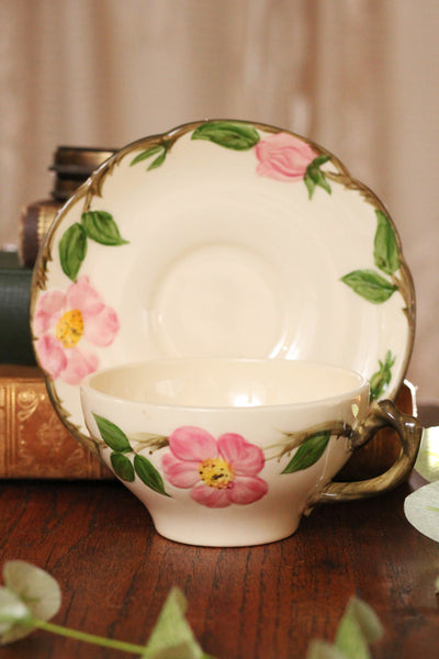 Teacup Holster with Desert Rose Cup and Saucer