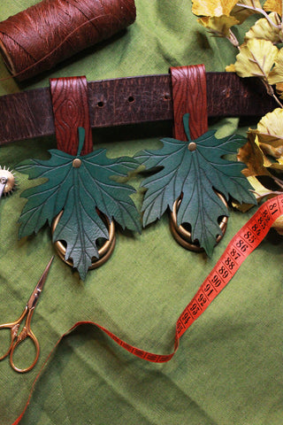WONKY WARES - Wood Grain Skirt Hikes with Green Maple Leaf (Set)