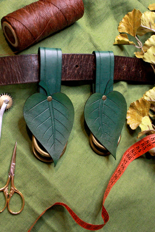 WONKY WARES - Green Leaf Leather Skirt Hikes (Set of Two)