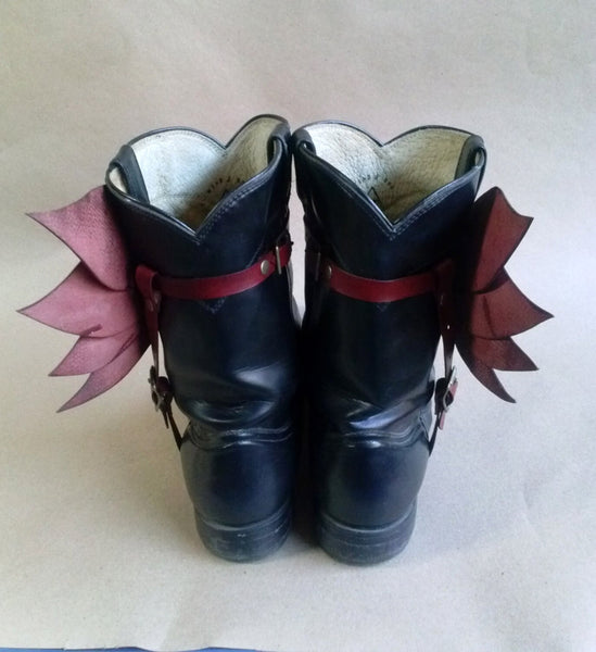 Hermes Winged Leather Spats in Bordeaux with Antique Brass Hardware