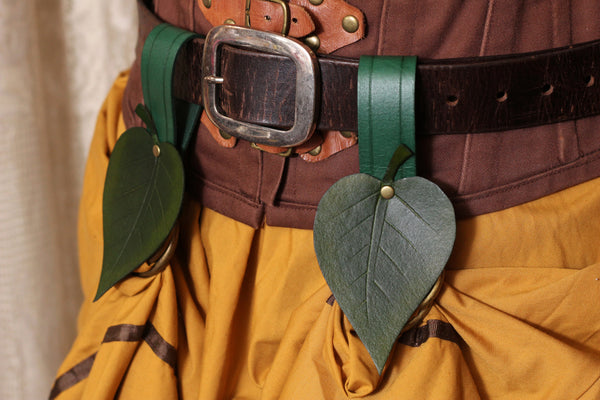 Green Leaf Leather Skirt Hikes (Set of Two)