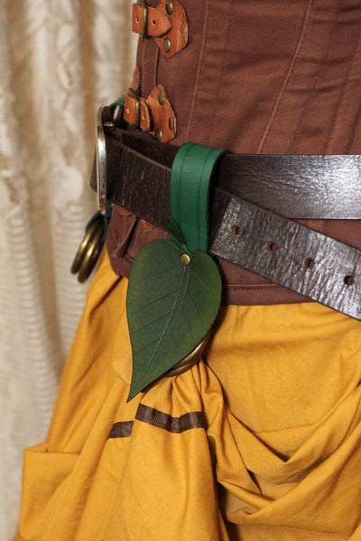 Green Leaf Leather Skirt Hikes (Set of Two)