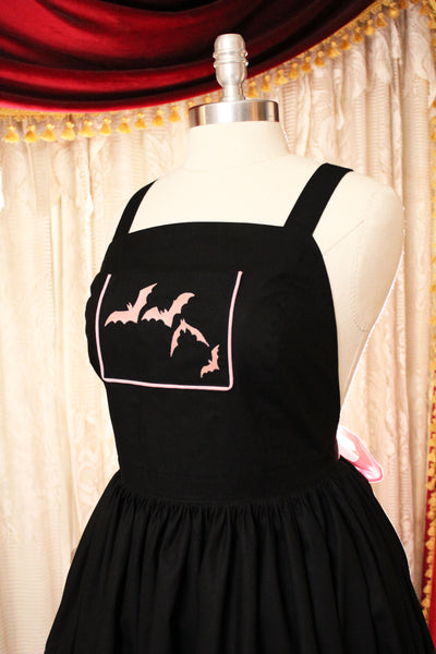 Pink Pastel Goth Apron Dress with Glow in the Dark Bats