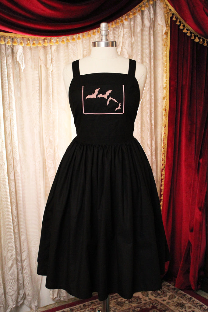Pink Pastel Goth Apron Dress with Glow in the Dark Bats – Bleu Rose Designs Pink Pastel Goth Apron Dress with Glow in the Dark Bats – Bleu Rose Designs