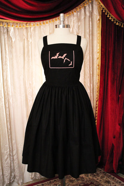 Pink Pastel Goth Apron Dress with Glow in the Dark Bats