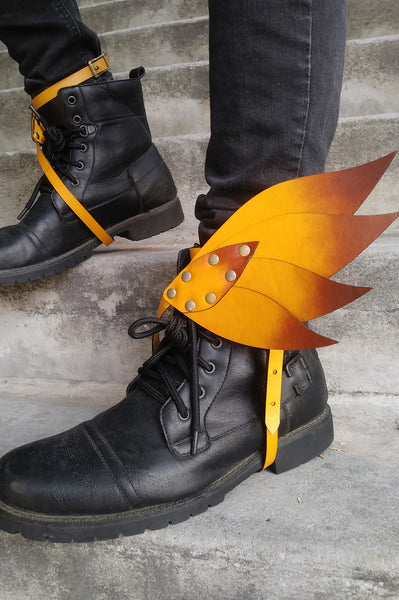 Sunburst Hermes Winged Leather Spats