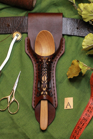 WONKY WARES - Brown Leather Spoon Holster