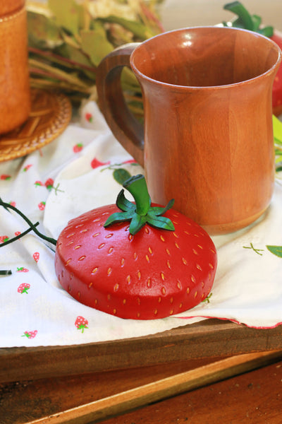 Strawberry Cup Cap with Straw