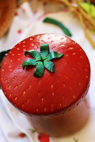 Strawberry Cup Cap with Straw