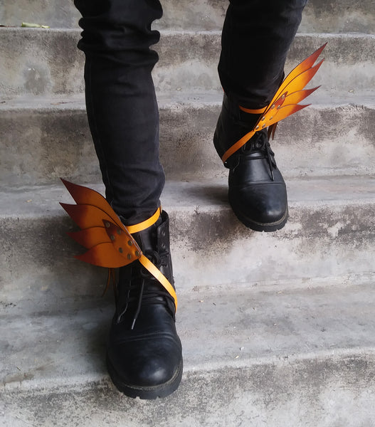 Sunburst Hermes Winged Leather Spats