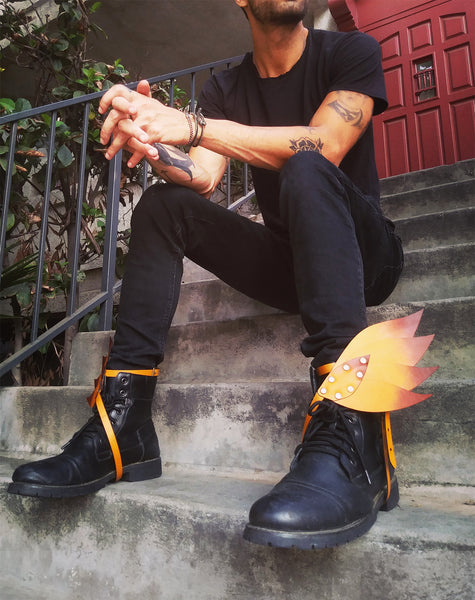 Sunburst Hermes Winged Leather Spats