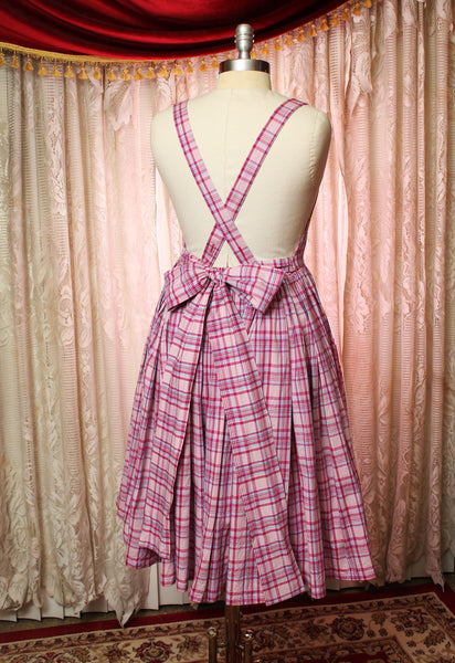 Custom Sized Pink Plaid Apron Dress