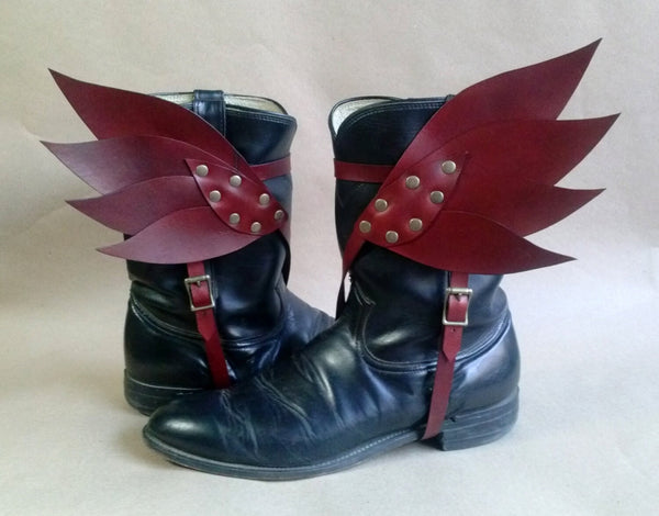 Hermes Winged Leather Spats in Bordeaux with Antique Brass Hardware